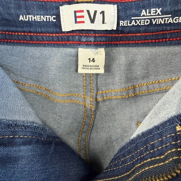 EV1 Jeans Alex Relaxed Vintage Distressed Patchwork Boyfriend Jeans Women’s 14 - Picture 9 of 16